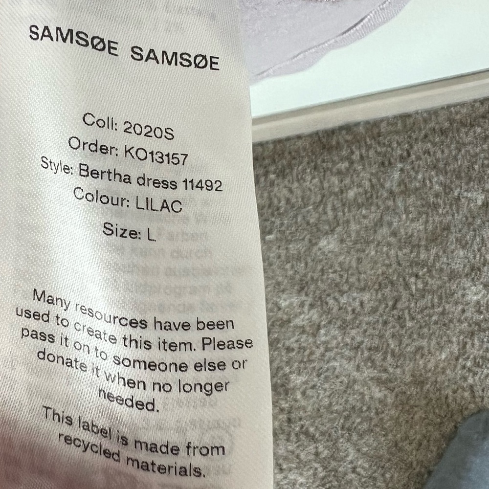 NWOT SAMSOE SAMSOE Bertha Denim Shirt Dress Lilac Purple Casual Women’s Large - Picture 10 of 14